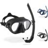 imageCressi Mask And Snorkel designed from Freediving and Scuba Diving  AntiFog System Low Volume Mask  Flexible Foldable Snorkel  Calibro And Corsica made in ItalyBlack