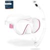 imageCressi Single Lens Frameless Scuba Mask ampamp Dry Snorkel for Snorkeling Scuba Diving FDual ampamp Supernova Dry Designed in ItalyWhitePink