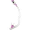 imageCressi Youth DryTop Snorkel  SplashGuard and Closing Valve on Top Silicone Mouthpiece QuickRelease Keeper  Designed in ItalyClearLilac