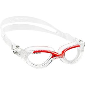 imageCressi Adult Comfortable Silicone Swimming Goggles for Indoor Pool and Outdoor Use  Flash Made in ItalyClearRed