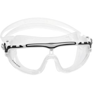 imageCressi Adult Wide View Silicone AntiUV Swimming Mask Skylight Created in ItalyClearWhiteBlack