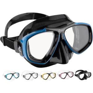 imageCressi First Dive Mask with Inclined Lenses for Scuba Diving  Focus Made in ItalyBlackBlue