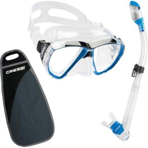 imageCressi High Performance Snorkeling Kit  Adult Diving Mask and Snorkel  Big Eyes ampamp Supernova Dry Designed in ItalyBlue
