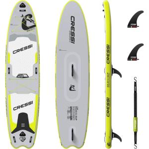 imageCressi Isup Complet Set  Solid Tandem Dc Isup Set Easytoinflate SUP Board Kit Less Than 10 Minutes Complete with All Necessary Accessories for Use and Transport GreyFluo 122 Unisex Adult