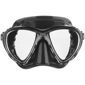 imageCressi Scuba Diving Masks with Inclined Tear Drop Lenses for More Downward Visibility  Air and Eyes Evolution Made in ItalyBlackBlack  Mirrored lens