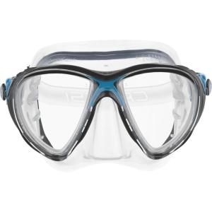 imageCressi Scuba Diving Masks with Inclined Tear Drop Lenses for More Downward Visibility  Air and Eyes Evolution Made in ItalyClearBlackBlue