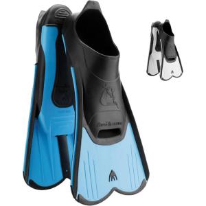 imageCressi Short Full Foot Pocket Fins for Swimming or Training in the Pool and in the Sea  Light made in ItalyBlue