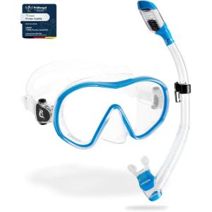 imageCressi Single Lens Frameless Scuba Mask ampamp Dry Snorkel for Snorkeling Scuba Diving FDual ampamp Supernova Dry Designed in ItalyClearBlue