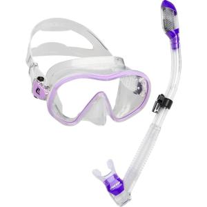 imageCressi Single Lens Frameless Scuba Mask ampamp Dry Snorkel for Snorkeling Scuba Diving FDual ampamp Supernova Dry Designed in ItalyClearPurple