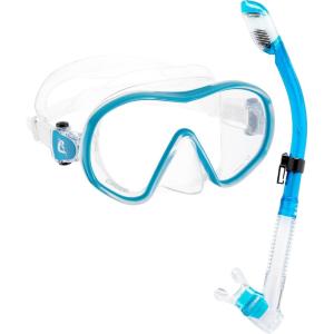 imageCressi Single Lens Frameless Scuba Mask ampamp Dry Snorkel for Snorkeling Scuba Diving FDual ampamp Supernova Dry Designed in ItalyClearTranslucent Aquamarine