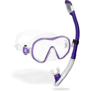 imageCressi Single Lens Frameless Scuba Mask ampamp Dry Snorkel for Snorkeling Scuba Diving FDual ampamp Tao Dry Designed in ItalyClearPurple