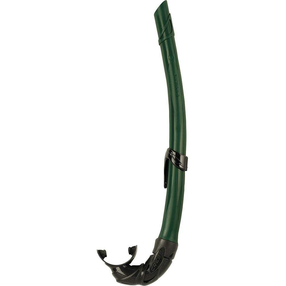 imageCressi Corsica Flexible Rubber Snorkel for Scuba Diving Freediving and Spearfishing  Solid and Camouflage colors  made in ItalyGreenBlack