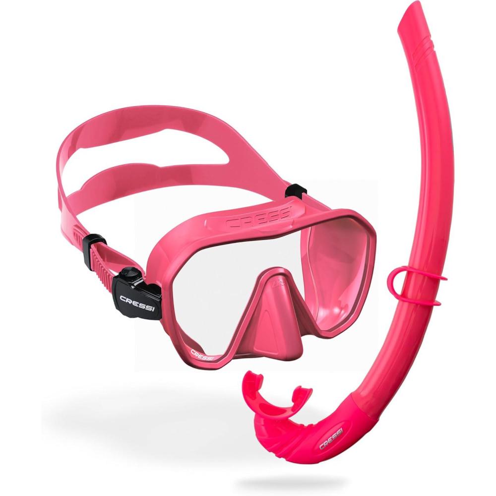 imageCressi Mask ampamp Snorkel Combo for Snorkeling Lightweight and Comfort with High Performance Z2 ampamp Corsica  Designed in ItalyPink Fluo