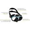 imageAdult Free Diving Photographer Low Volume Mask with Silicone Skirt Metis by Cressi Quality Since 1946Blue Hunter