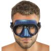 imageCressi Adult Scuba Diving Mask Fog Stop Low Volume Wide View  Calibro made in ItalyBlue Metal Black