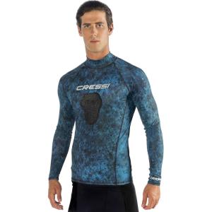 imageCressi Camouflage Rash Guard for Scuba Diving Videomakers and Spearfishing  CrewNeck get the Hunter equipmentCamo Blue