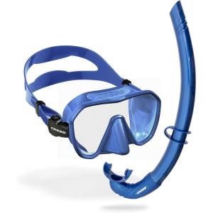 imageCressi Mask ampamp Snorkel Combo for Snorkeling Lightweight and Comfort with High Performance Z2 ampamp Corsica  Designed in ItalyBlue Metal