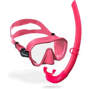 imageCressi Mask ampamp Snorkel Combo for Snorkeling Lightweight and Comfort with High Performance Z2S ampamp Corsica  Designed in ItalyPink Fluo