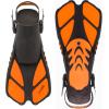 imageCressi Adult Short Adjustable Swim Fins with UltraResistant Buckles Very Light  Ideal for Traveling  Bonete Designed in ItalyBlackOrange