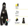 imageCressi Adult Snorkeling Fins with SelfAdjustable Comfortable Full Foot Pocket  Perfect for Traveling  Agua made in ItalyBlack