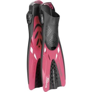 imageCressi Adult Adjustable Snorkeling Fins with Ultra Resistant Buckles Very Light Ideal for Traveling  Tonga Designed in ItalyPink