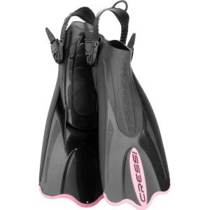 imageCressi Adult Short Adjustable Fins  Snorkeling Versatile Open Heel to use Also Barefoot  Palau SAF Made in ItalyBlackPink