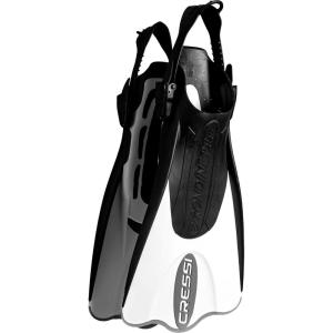 imageCressi Adult Short Adjustable Fins  Snorkeling Versatile Open Heel to use Also Barefoot  Palau SAF Made in ItalyWhiteBlack