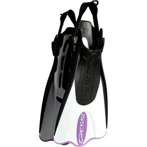 imageCressi Adult Short Adjustable Fins  Snorkeling Versatile Open Heel to use Also Barefoot  Palau SAF Made in ItalyWhiteLilac