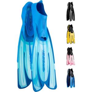 imageCressi Adult Snorkeling Fins with SelfAdjustable Comfortable Full Foot Pocket  Perfect for Traveling  Agua made in ItalyAquamarine