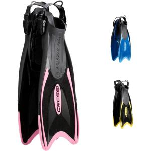 imageCressi Palau Adjustable Open Heel Snorkeling Swim Fins BlueBlackPink