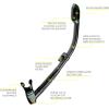imageCressi Adult Diving Dry Snorkel with Splash Guard and Top Valve  Supernova Dry Designed in ItalyCamo Green