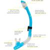 imageCressi Adult DryTop Snorkel Snorkeling Without Worry About Water  Tao Dry Designed in ItalyTurquoise Fluo