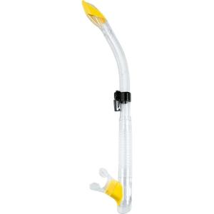 imageCressi Adult SemiDry Snorkel for Scuba Diving Snorkeling and Freediving  QuickRelease Snorkel Keeper Purge Valve  Tao designed in ItalyClearYellow