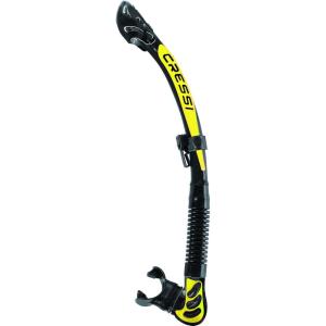 imageCressi Foldable Adult Dry Snorkel for Scuba Diving Snorkeling  Alpha Ultra Dry Made in ItalyBlackBlackYellow