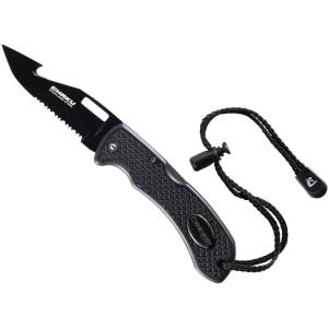 imageCressi Underwater Dive Knife  Stainless Steel Dual Serrated and Smooth Blade  Ideal for Freediving and Scuba Diving  Chaku Designed in ItalyBlack
