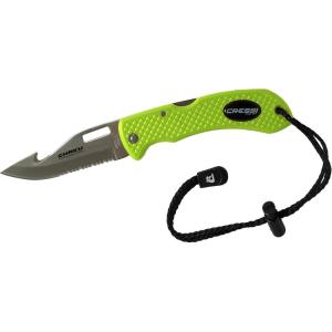 imageCressi Underwater Dive Knife  Stainless Steel Dual Serrated and Smooth Blade  Ideal for Freediving and Scuba Diving  Chaku Designed in ItalyLime