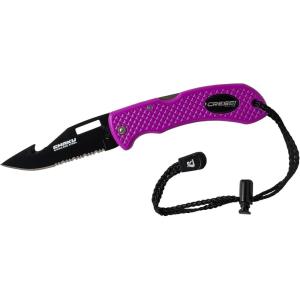 imageCressi Underwater Dive Knife  Stainless Steel Dual Serrated and Smooth Blade  Ideal for Freediving and Scuba Diving  Chaku Designed in ItalyPurple