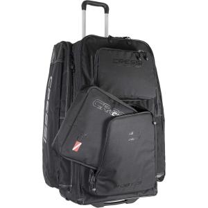 imageCressi Strong Large Capacity Roller Luggage Bag 115L with Backpack Straps  Moby 5 designed in ItalyBlackBlack w Regulator Bag