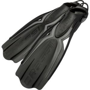 imageCressi Adult Open Heel Fins with Elastic Bungee Strap for Scuba Diving  Strength Power Comfort Aesthetics Lightness  Thor EBS Made in ItalyBlackSilver