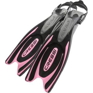 imageCressi Adult Powerful Efficient Open Heel Scuba Diving Fins  Frog Plus made in ItalyBlackPink