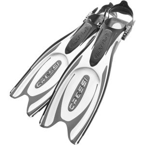 imageCressi Adult Powerful Efficient Open Heel Scuba Diving Fins  Frog Plus made in ItalyWhiteBlack