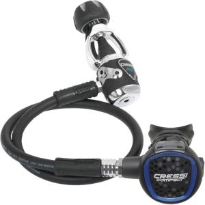 imageCressi Ideal Scuba Diving Regulator for Beginners and Travelers  Hyperbalanced Diaphram 1st Stage Compact 2nd Stage  MC9Compact Made in ItalyBlue