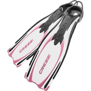 imageCressi Scuba Diving Fins  Reactive Open Heel with Bungee Strap  Reaction EBS made in ItalyWhitePink