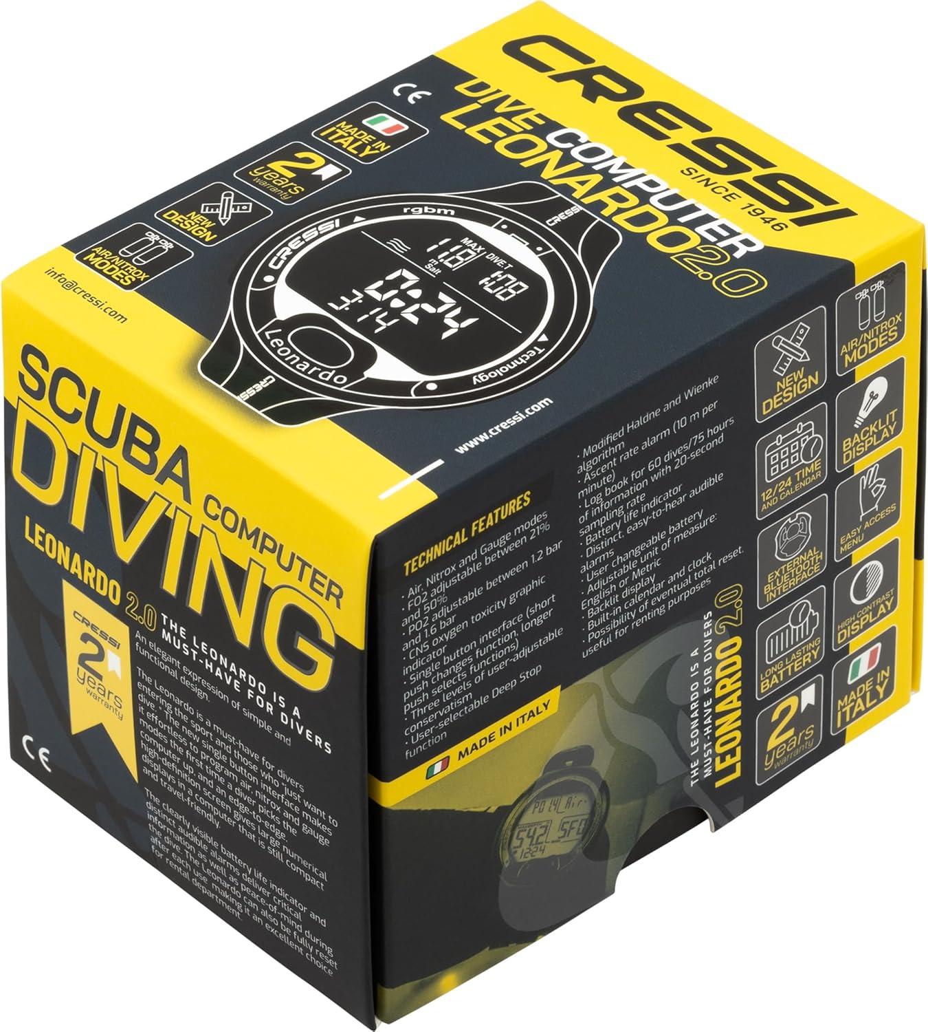 imageCressi Leonardo 20 Underwater SingleButton Scuba Dive Computer 3 Modes Air Nitrox Gage UserFriendly Menu  Designed and Made in ItalyCamouflage