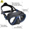 imageCressi Adult Dive Mask with Advanced Fog System and Improved Downward Visibility  Quantum Made in ItalyBlackBlue