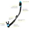 imageCressi Adult Diving Dry Snorkel with Splash Guard and Top Valve  Supernova Dry Designed in ItalyBlackBlue