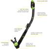 imageCressi Adult Diving Dry Snorkel with Splash Guard and Top Valve  Supernova Dry Designed in ItalyBlackLime