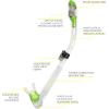 imageCressi Adult Diving Dry Snorkel with Splash Guard and Top Valve  Supernova Dry Designed in ItalyClearLime