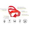 imageCressi Frameless Adult Scuba Diving Mask Wide Visibility Silicone Skirt SF1  Quality Since 1946Red