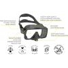 imageCressi Frameless Adult Scuba Diving Mask Wide Visibility Silicone Skirt SF1  Quality Since 1946Titanium